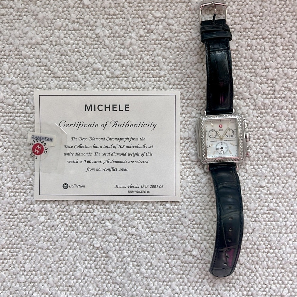 Michele Deco Swiss Quartz Chronograph Watch